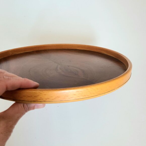 Wooden round serving tray. - Picture 6 of 6